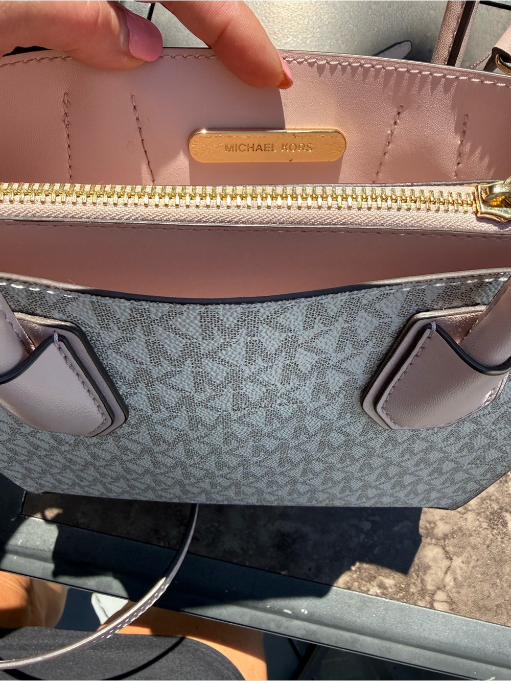 NWOT Michael Kors Mercer Powder Blush Tote w/Removable Adjustable Shoulder Strap - Picture 6 of 8